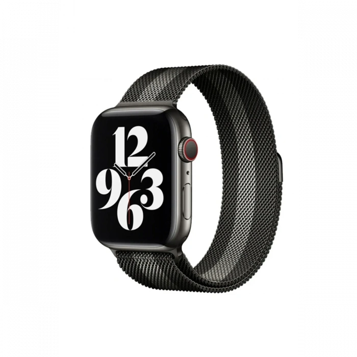 Mey İthalat®   Watch 38mm Metal Mıknatıslı Kordon - Siyah-Beyaz