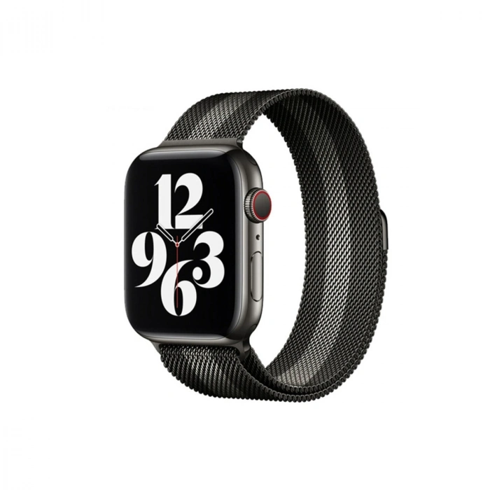 Mey İthalat®   Watch 38mm Metal Mıknatıslı Kordon - Siyah-Beyaz