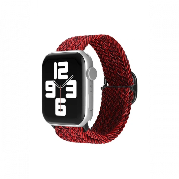 Mey İthalat®   Watch 38mm Star Kordon - Siyah-Bordo