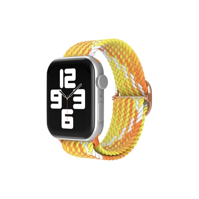 Mey İthalat®   Watch 38mm Star Kordon - Turuncu-Sarı