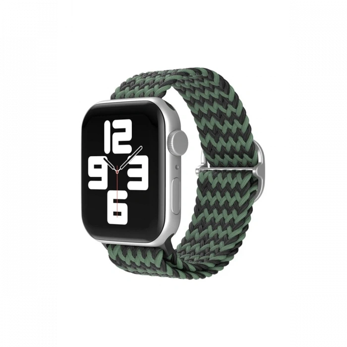 Mey İthalat®   Watch 38mm Star Kordon - Zigzag Yeşil-Siyah