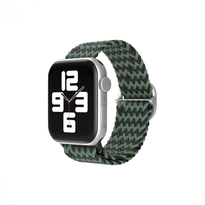 Mey İthalat®   Watch 38mm Star Kordon - Zigzag Yeşil-Siyah