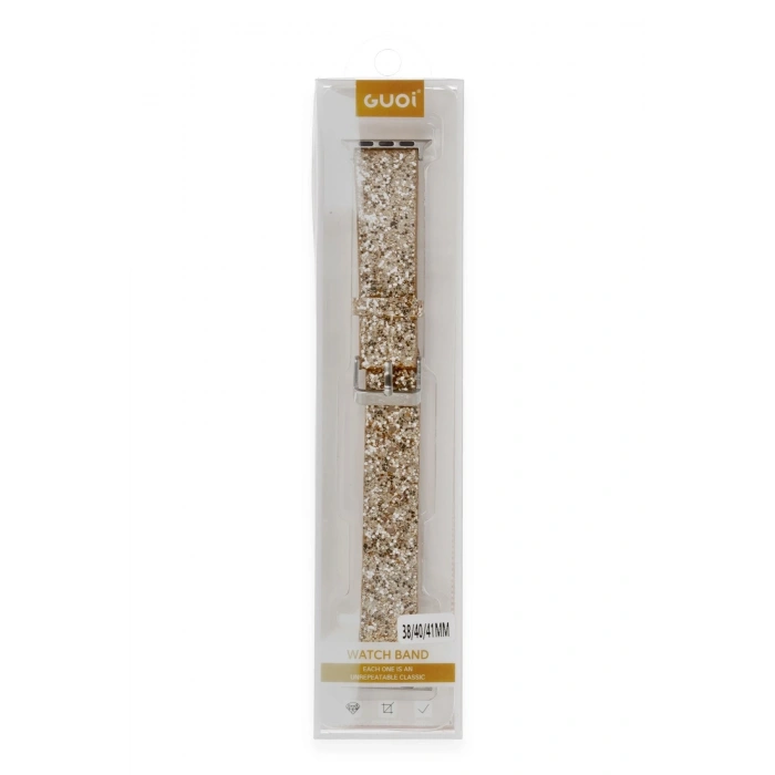 Mey İthalat®   Watch 38mm Starry Taşlı Kordon - Gold