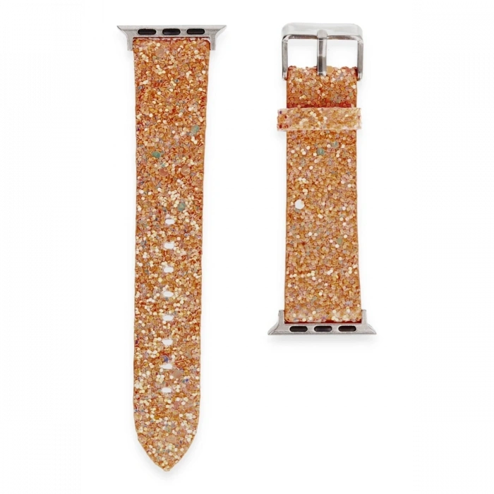 Mey İthalat®   Watch 38mm Starry Taşlı Kordon - Pudra