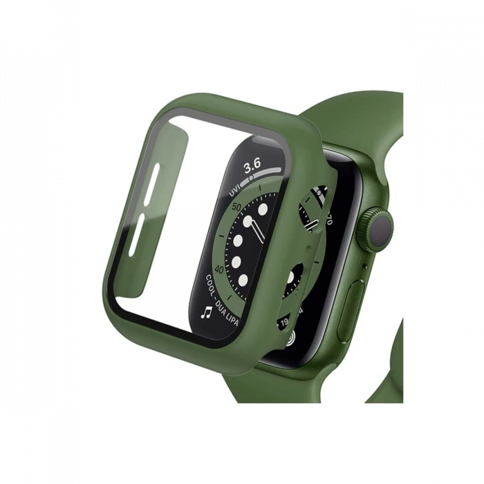 Mey İthalat®   Watch 41mm Camlı Kasa Ekran Koruyucu - Koyu Yeşil