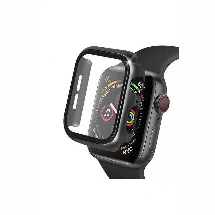Mey İthalat®   Watch 42mm Camlı Kasa Ekran Koruyucu - Siyah