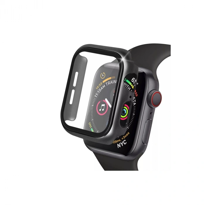 Mey İthalat®   Watch 42mm Camlı Kasa Ekran Koruyucu - Siyah