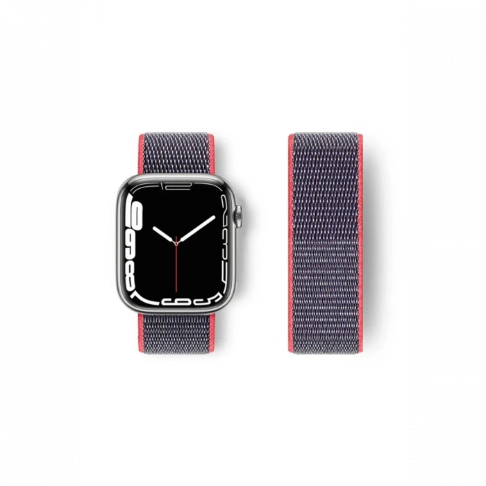 Mey İthalat®   Watch 42mm Hasırlı Cırtcırtlı Kordon - Pembe