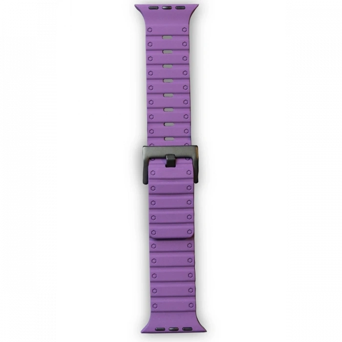 Mey İthalat®   Watch 42mm Magnus Mıknatıslı Silikon Kordon - Mor