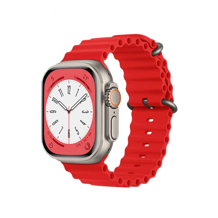 Mey İthalat®   Watch 42mm Ocean Kordon - Kırmızı