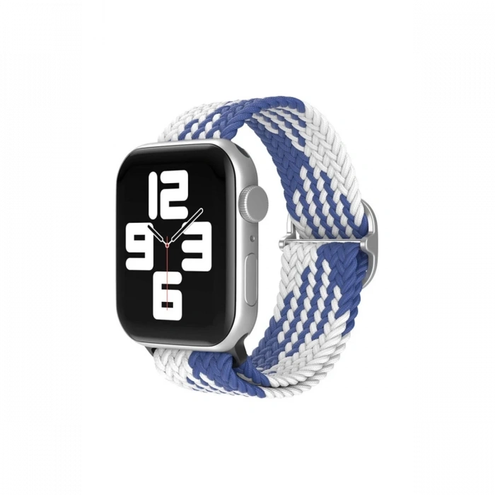 Mey İthalat®   Watch 42mm Star Kordon - Mavi-Beyaz