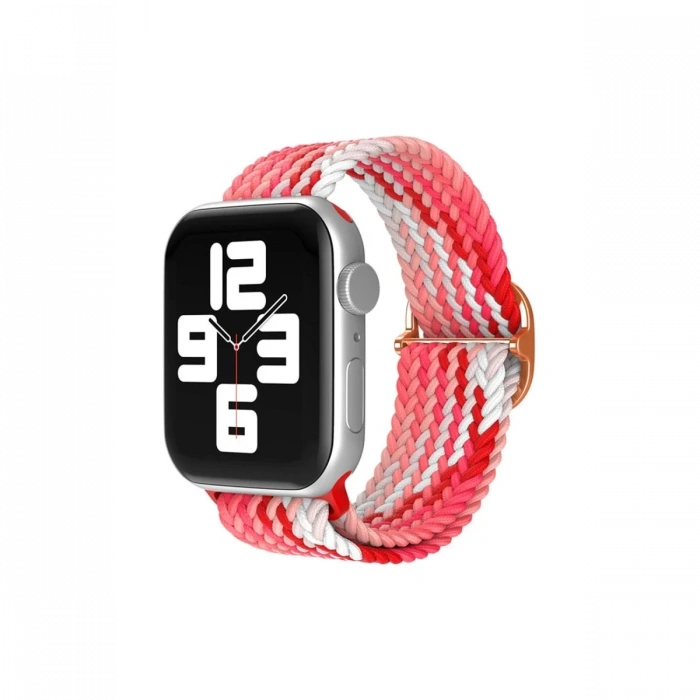 Mey İthalat®   Watch 42mm Star Kordon - Pembe-Kırmızı