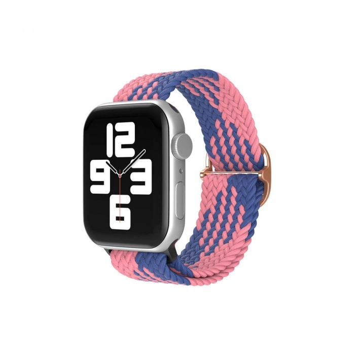 Mey İthalat®   Watch 42mm Star Kordon - Pembe-Mavi