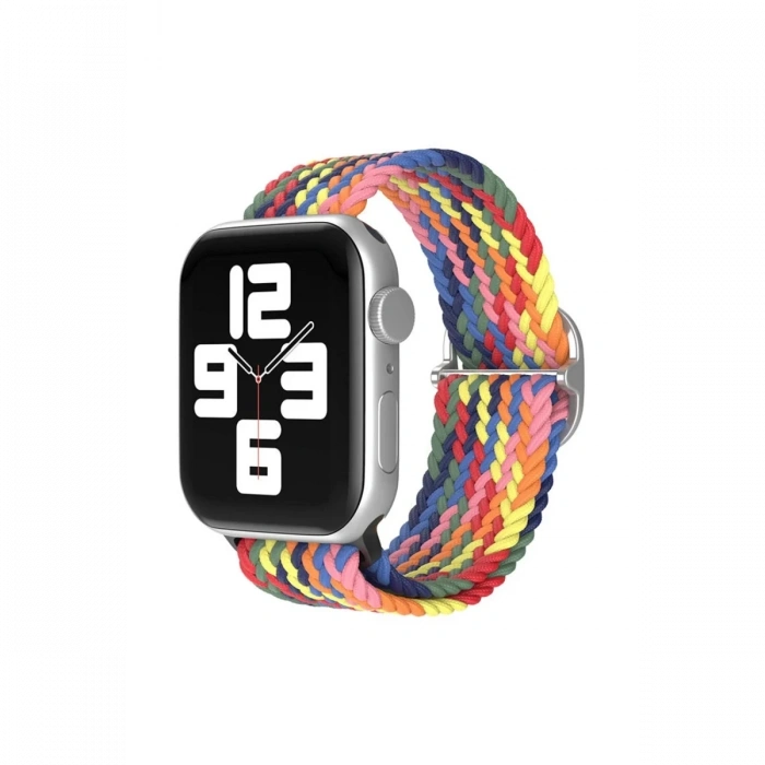 Mey İthalat®   Watch 42mm Star Kordon - Siyah-Kırmızı-Sarı
