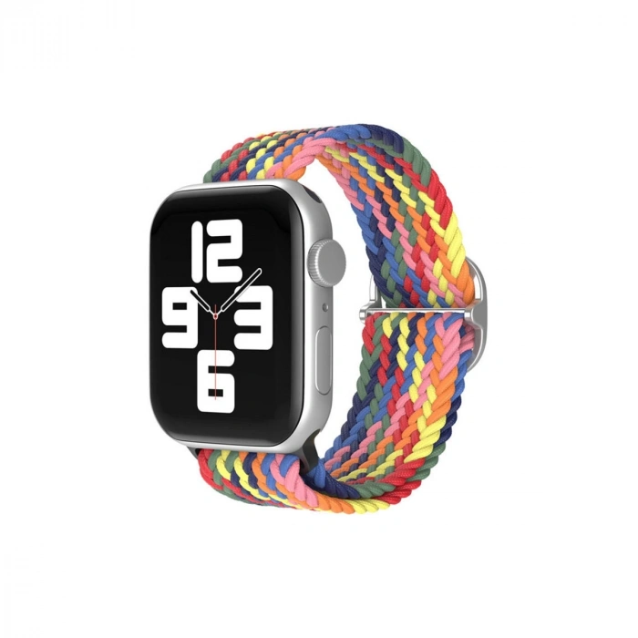 Mey İthalat®   Watch 42mm Star Kordon - Siyah-Kırmızı-Sarı