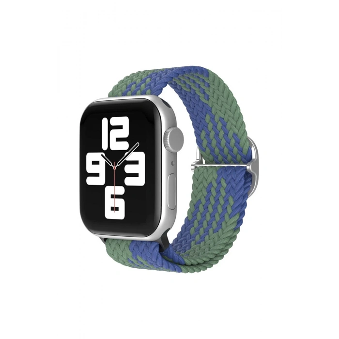 Mey İthalat®   Watch 42mm Star Kordon - Yeşil-Lacivert