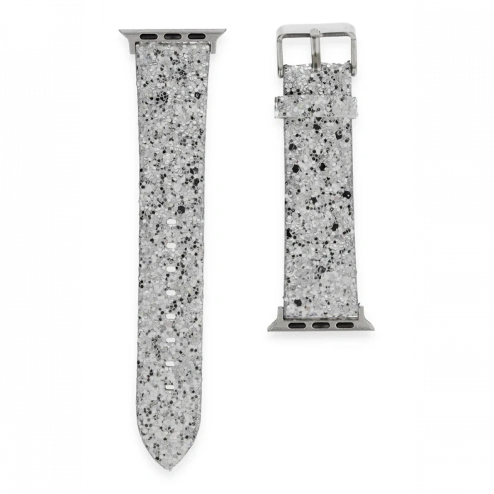 Mey İthalat®   Watch 42mm Starry Taşlı Kordon - Gümüş
