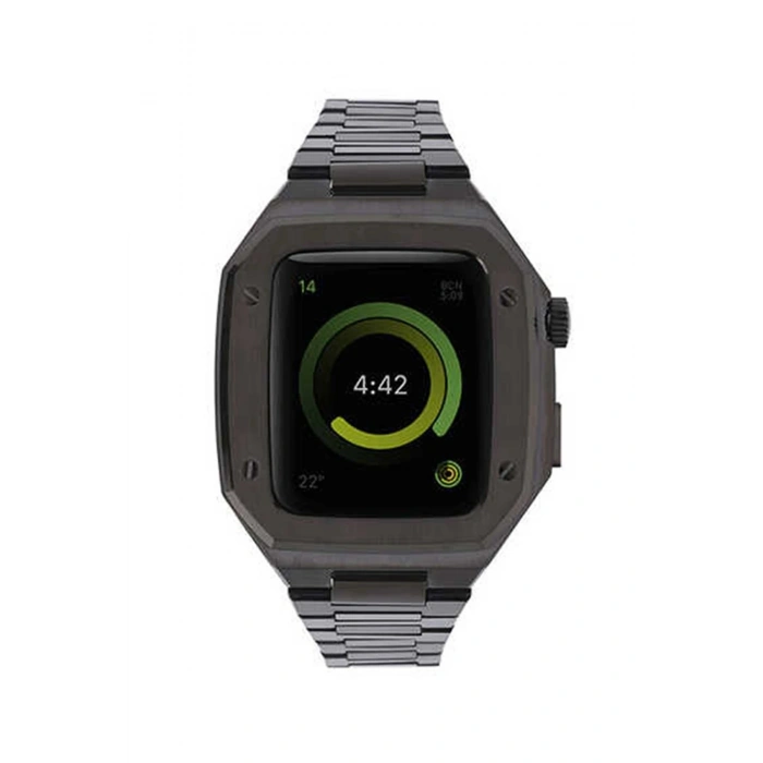 Mey İthalat®   Watch 44mm Metal Petek Kasalı Kordon - Siyah