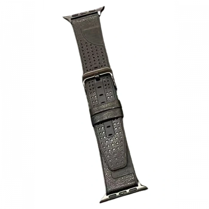 Mey İthalat®   Watch 45mm Buff Deri Kordon - Siyah
