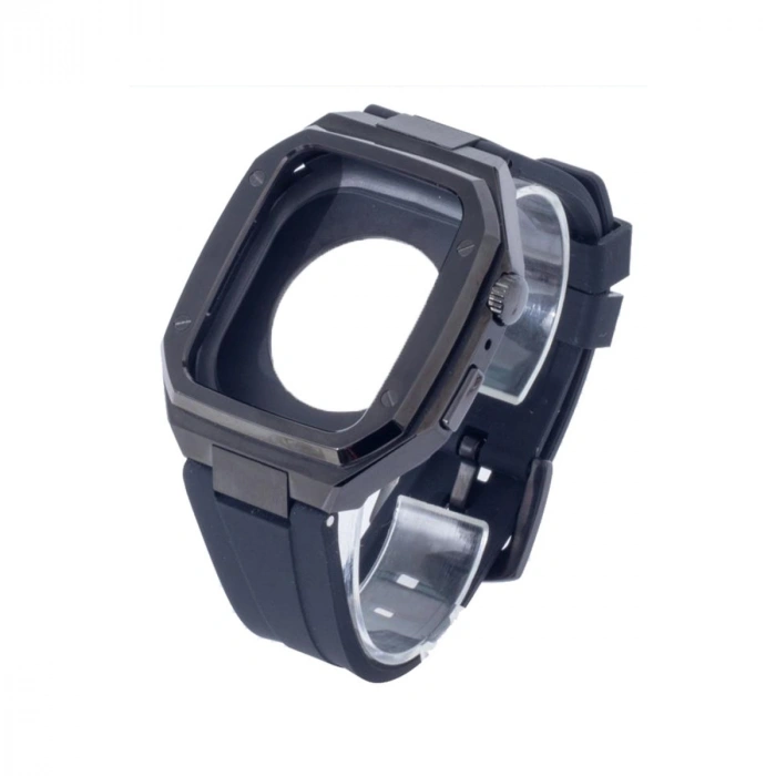 Mey İthalat®   Watch 45mm KR402 Metal Kasa Silikon Kordon - Siyah