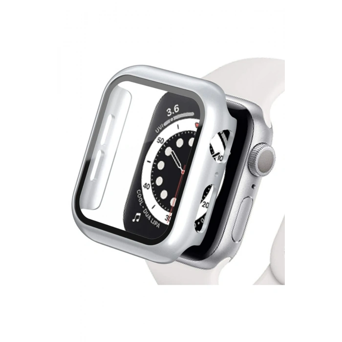 Mey İthalat®   Watch Ultra 49mm Camlı Kasa Ekran Koruyucu - Gümüş