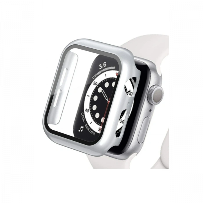 Mey İthalat®   Watch Ultra 49mm Camlı Kasa Ekran Koruyucu - Gümüş