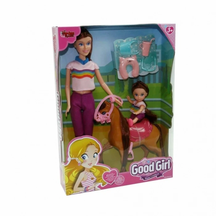 Mey İthalat® WG-115162 Kutulu 29cm Atlı Kızı ve Anne Bebek - Vardem Oyuncak