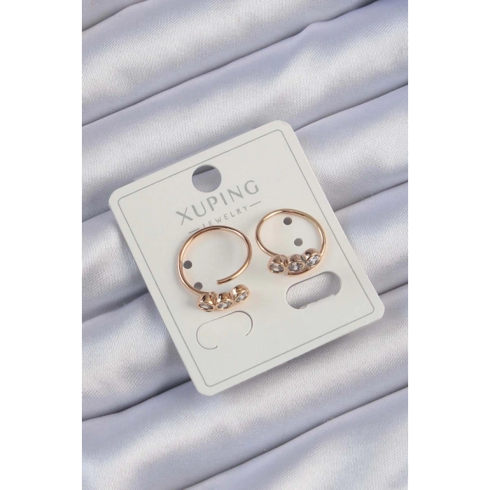Mey İthalat® Xuping Rose Renk Zirkon Taşlı Su Yolu Küpe