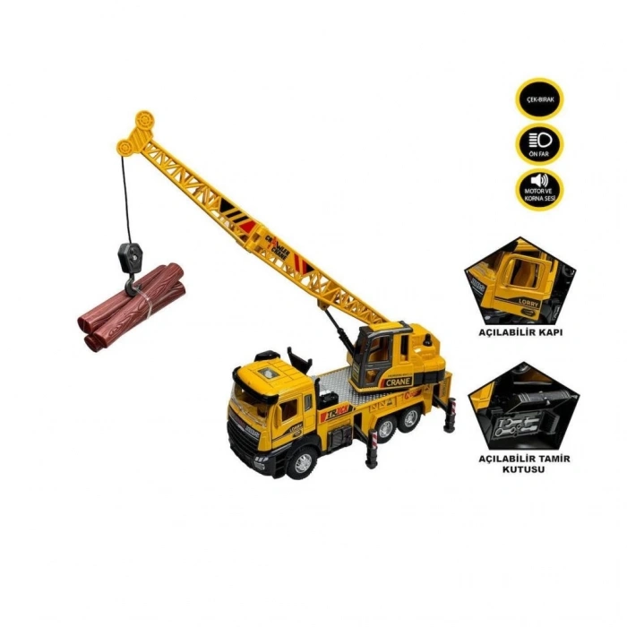 Mey İthalat® XX992-02AB Çek Bırak Işıklı ve Sesli Kule Vinç 1:28-Vardem Oyuncak
