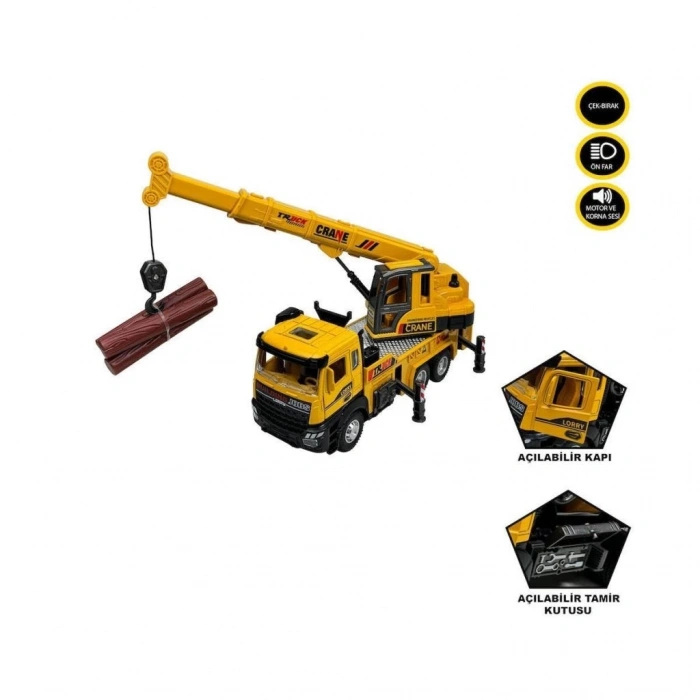 Mey İthalat® XX992-02AB Çek Bırak Işıklı ve Sesli Kule Vinç 1:28-Vardem Oyuncak