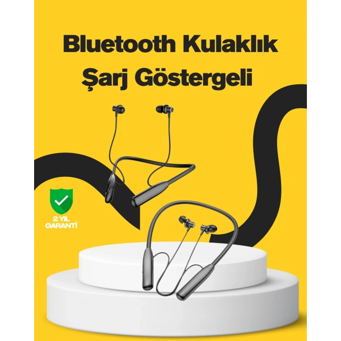 Mey İthalat® Y12 Bluetooth Boyun Bantlı Kulaklık – 100 Saat Pil, Bluetooth 5.3, Dokunmatik Kontrol