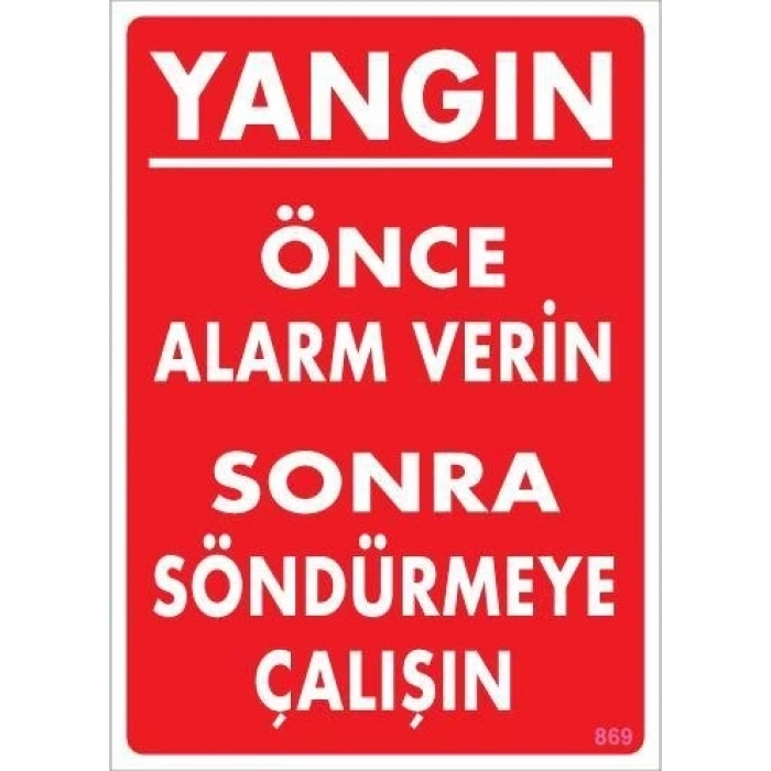 Mey İthalat® Yangın Nasıl Söndürülür Uyarı Levhası 25x35 KOD:869