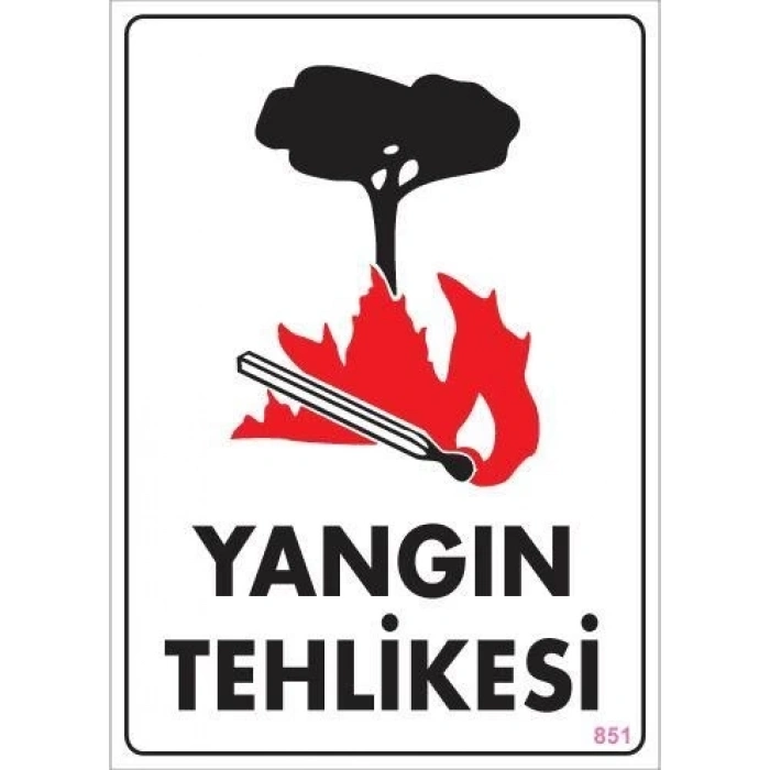 Mey İthalat® Yangın Tehlikesi Uyarı Levhası 25x35 KOD:851