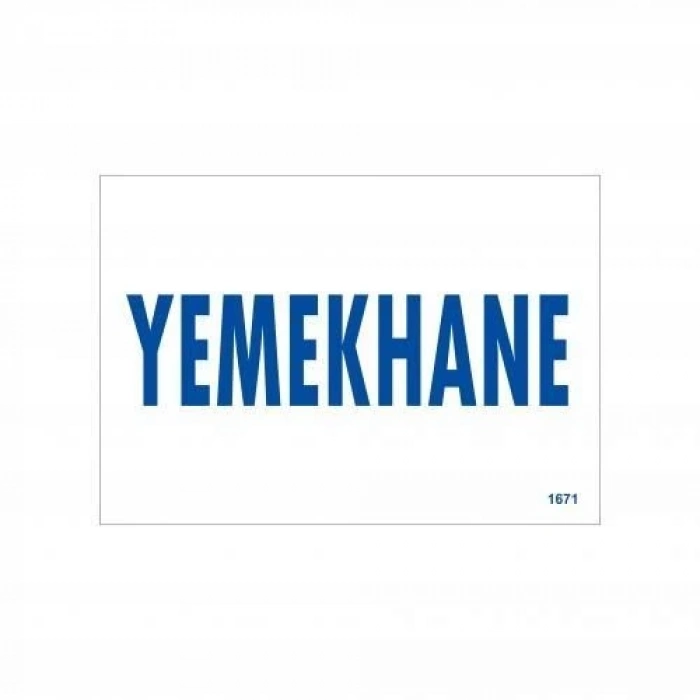 Mey İthalat® Yemekhane Uyarı Levhası 17,5x25 KOD:1671