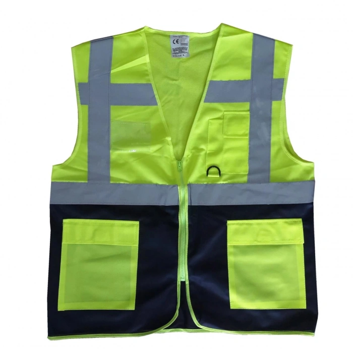 Mey İthalat® Yönetici İkaz Yeleği Sarı/Lacivert XL Beden
