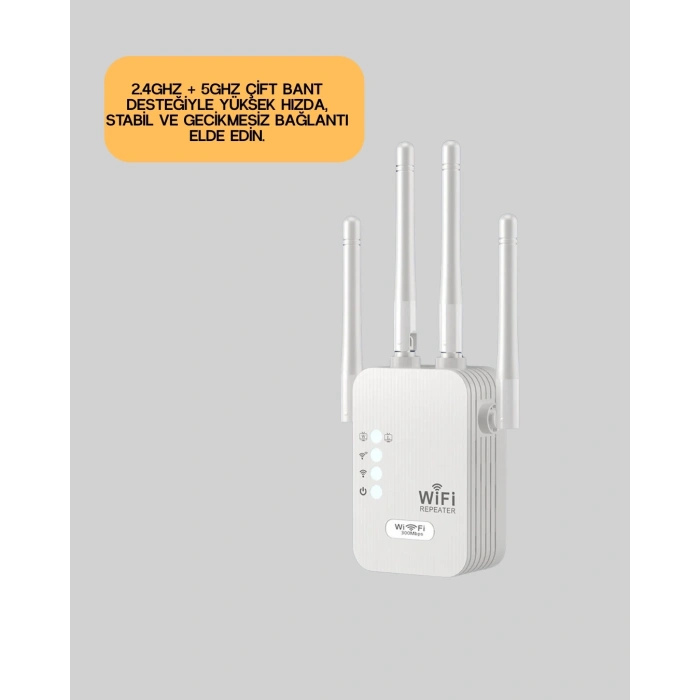Mey İthalat® Yüksek Hızlı Parazit Önleyici WiFi Repeater Router
