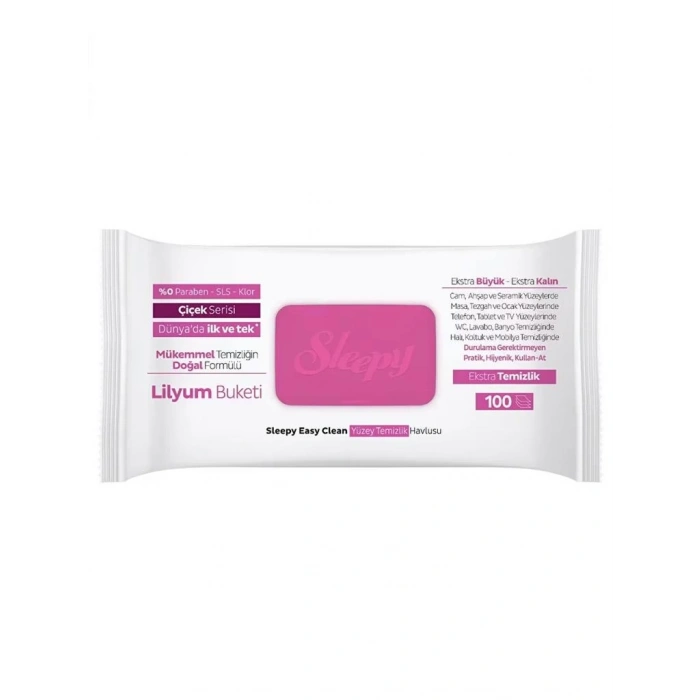 Mey İthalat®   Yüzey Temizlik Havlusu 100 Adet Lilyum Pembe
