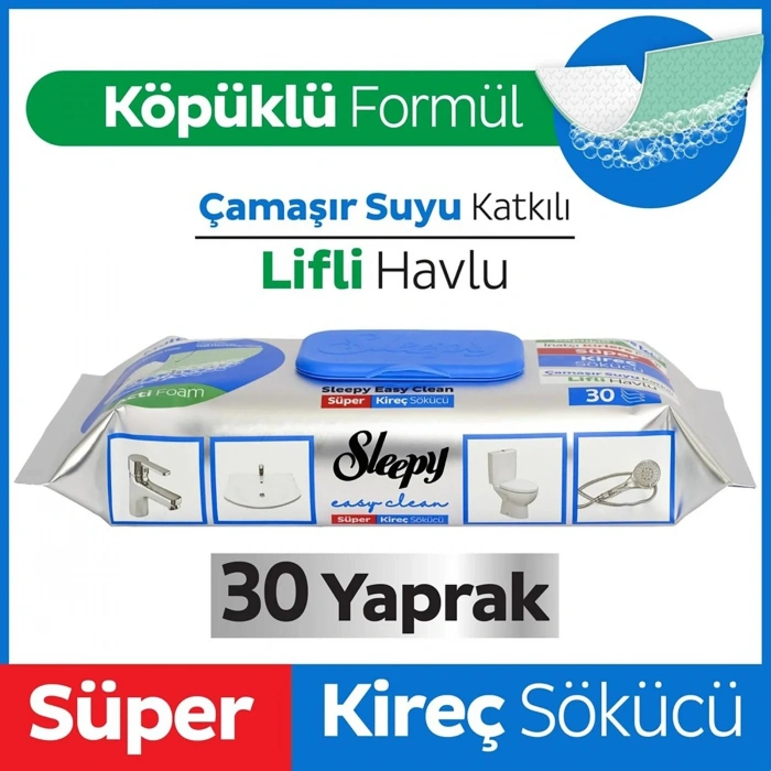 Mey İthalat®   Yüzey Temizlik Havlusu 30 Adet Kireç Çözücü
