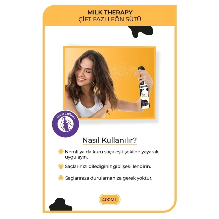Milk Therapy Çift Fazlı Kondisyoner Fön Suyu 400 ML - mrfs