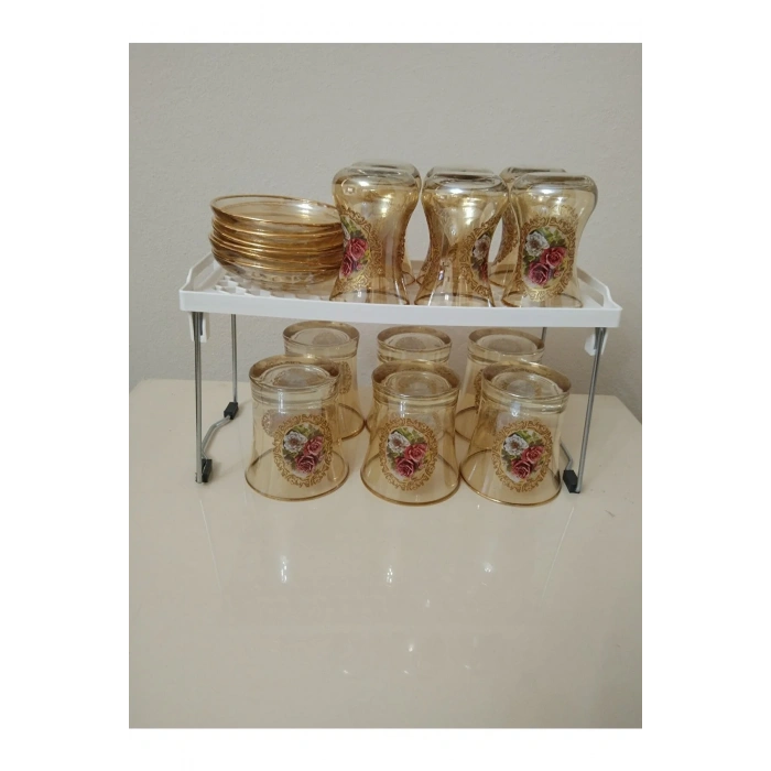 Mutfak Rafı Bardak Düzenleyici Bardak Rafı Dolap İçi Düzenleyici 14x30x15 Royaleks-TİM308