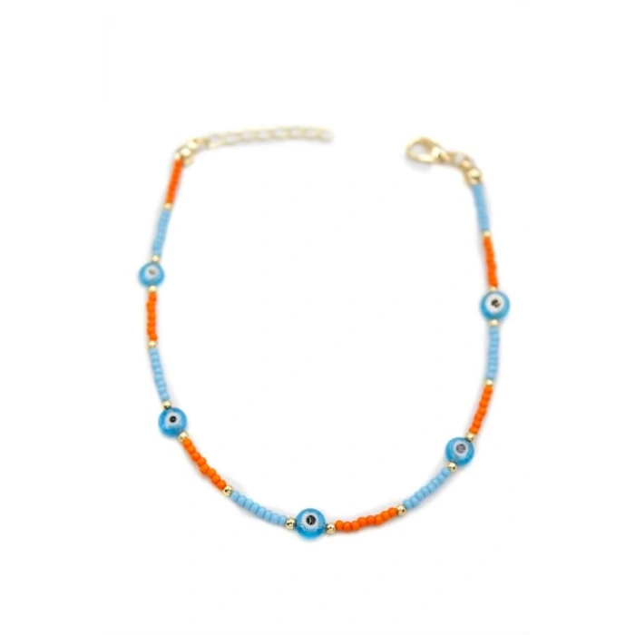Nazar Boncuklu  Halhal - Mavi