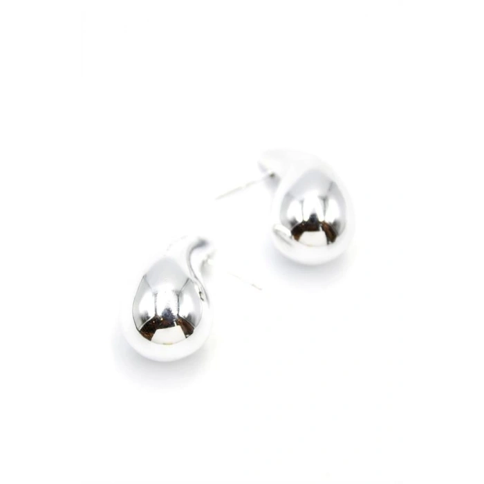 Orta Boy Damla Küpe - Gümüş