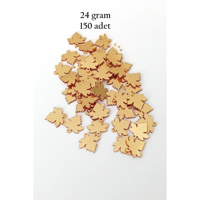 Oya Abiye Bileklik Kolye Pleksi Metalik Plastik Pul Altın Renk 24 gram 150 adet - BNC551