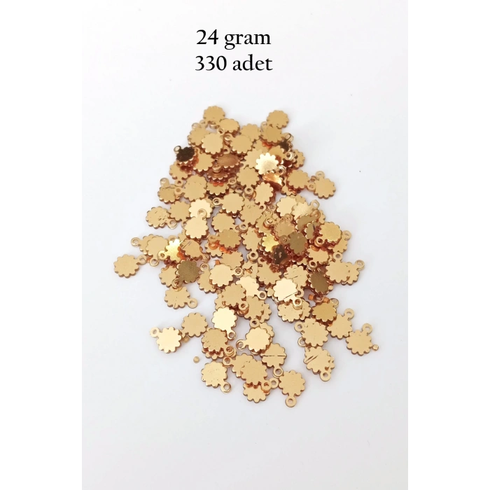 Oya Abiye Bileklik Kolye Pleksi Metalik Plastik Pul Altın Renk 24 gram 330 adet - BNC534