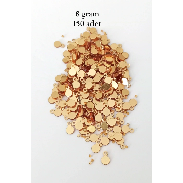 Oya Abiye Bileklik Kolye Pleksi Metalik Plastik Pul Altın Renk 8 gram 150 adet - BNC497