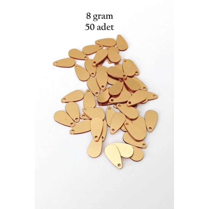 Oya Abiye Bileklik Kolye Pleksi Metalik Plastik Pul Altın Renk 8 gram 50 adet - BNC484