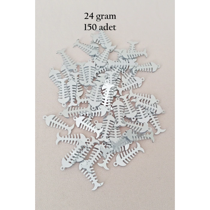 Oya Abiye Bileklik Kolye Pleksi Metalik Plastik Pul Gümüş Renk 24 gram 150 adet - BNC589