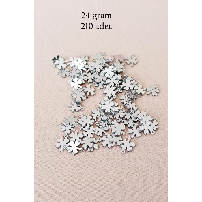 Oya Abiye Bileklik Kolye Pleksi Metalik Plastik Pul Gümüş Renk 24 gram 210 adet - BNC562