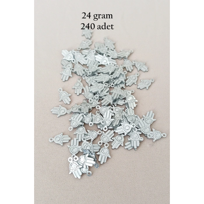 Oya Abiye Bileklik Kolye Pleksi Metalik Plastik Pul Gümüş Renk 24 gram 240 adet - BNC586