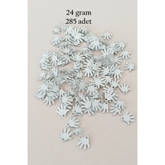 Oya Abiye Bileklik Kolye Pleksi Metalik Plastik Pul Gümüş Renk 24 gram 285 adet - BNC579